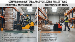 Counterbalance Forklift vs Electric Pallet Truck