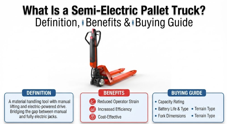 What Is a Semi-Electric Pallet Truck? Definition, Benefits & Buying Guide