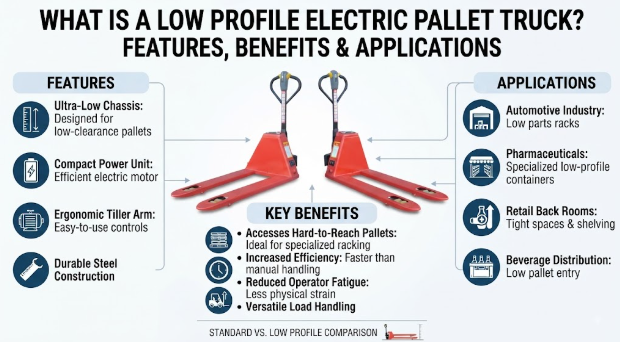 What Is a Low Profile Electric Pallet Truck? Features, Benefits & Applications