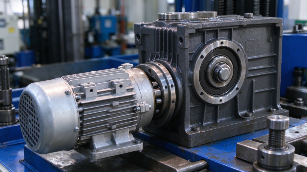 Electric drive motor and transmission components on material handling equipment
